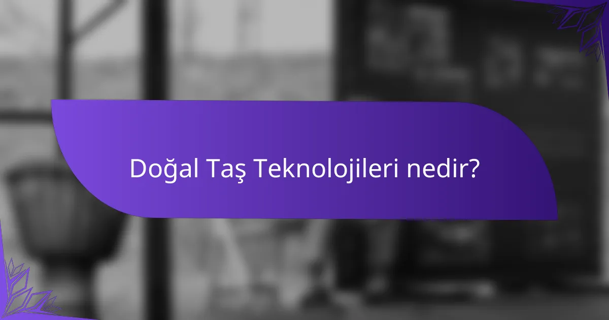 Doğal Taş Teknolojileri nedir?