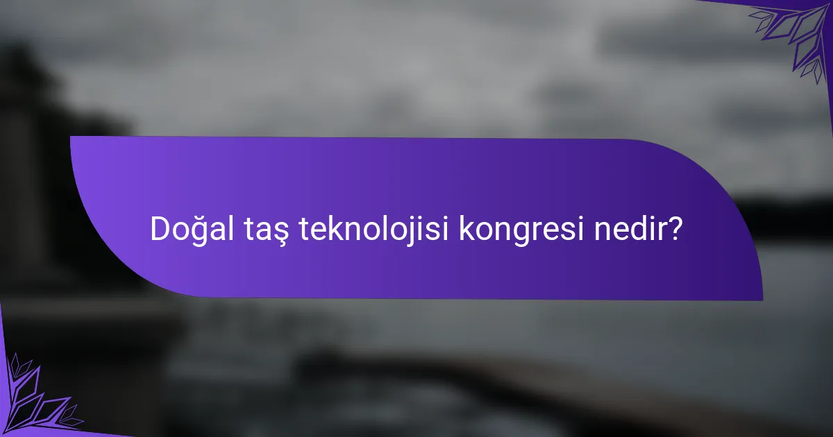 Doğal taş teknolojisi kongresi nedir?