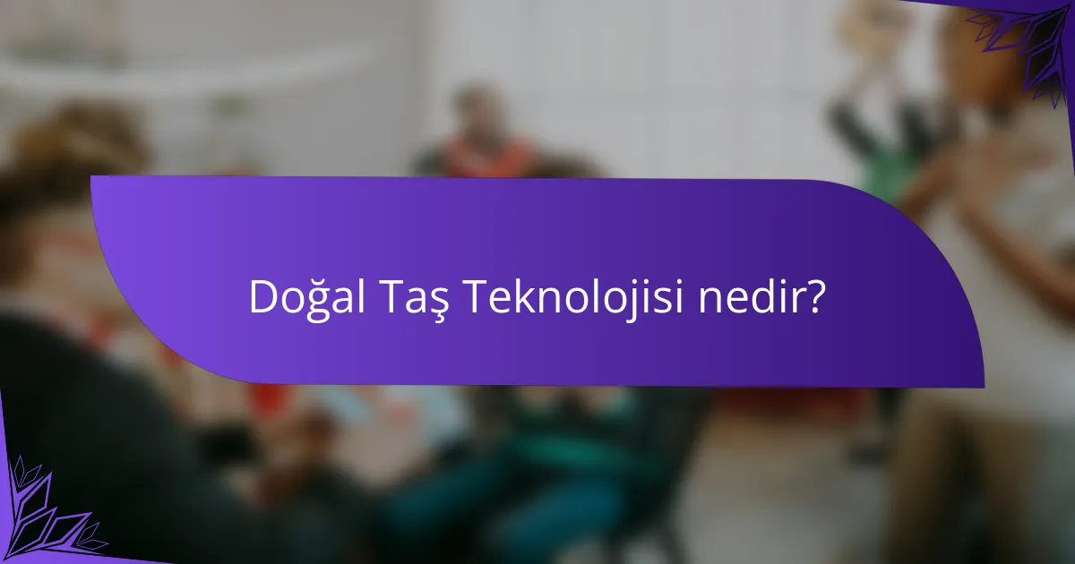 Doğal Taş Teknolojisi nedir?