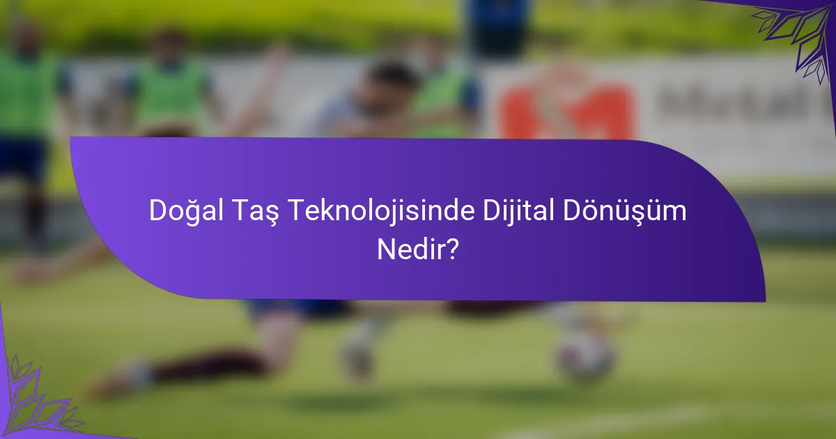 Doğal Taş Teknolojisinde Dijital Dönüşüm Nedir?