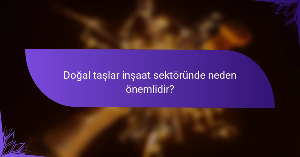 Doğal taşlar inşaat sektöründe neden önemlidir?