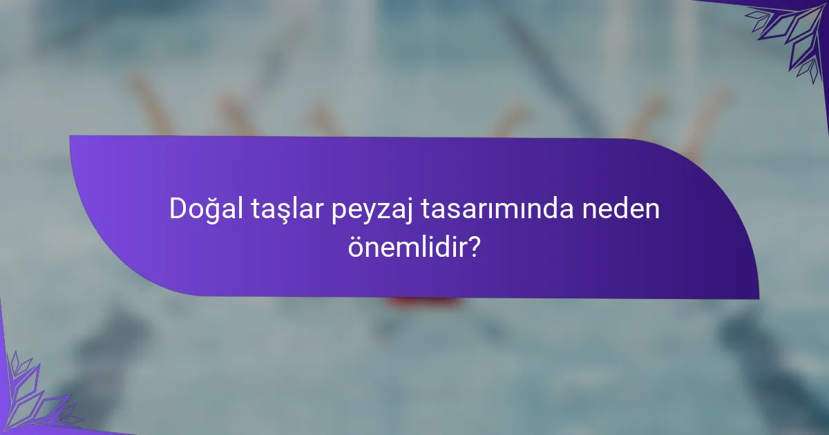 Doğal taşlar peyzaj tasarımında neden önemlidir?