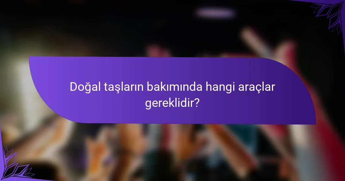Doğal taşların bakımında hangi araçlar gereklidir?