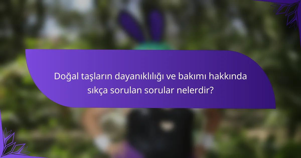 Doğal taşların dayanıklılığı ve bakımı hakkında sıkça sorulan sorular nelerdir?