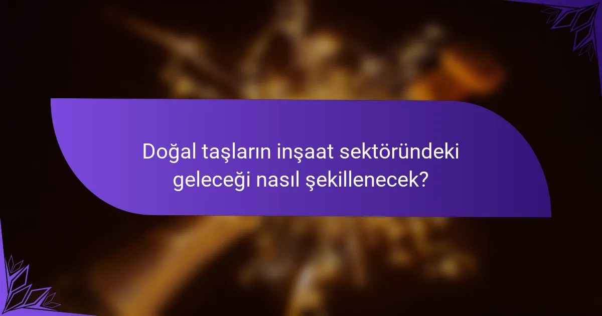 Doğal taşların inşaat sektöründeki geleceği nasıl şekillenecek?